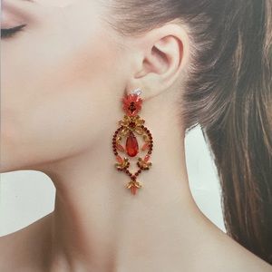 Kate spade Gold Tone Flora Faceted Magic Moment Statement Earrings 710